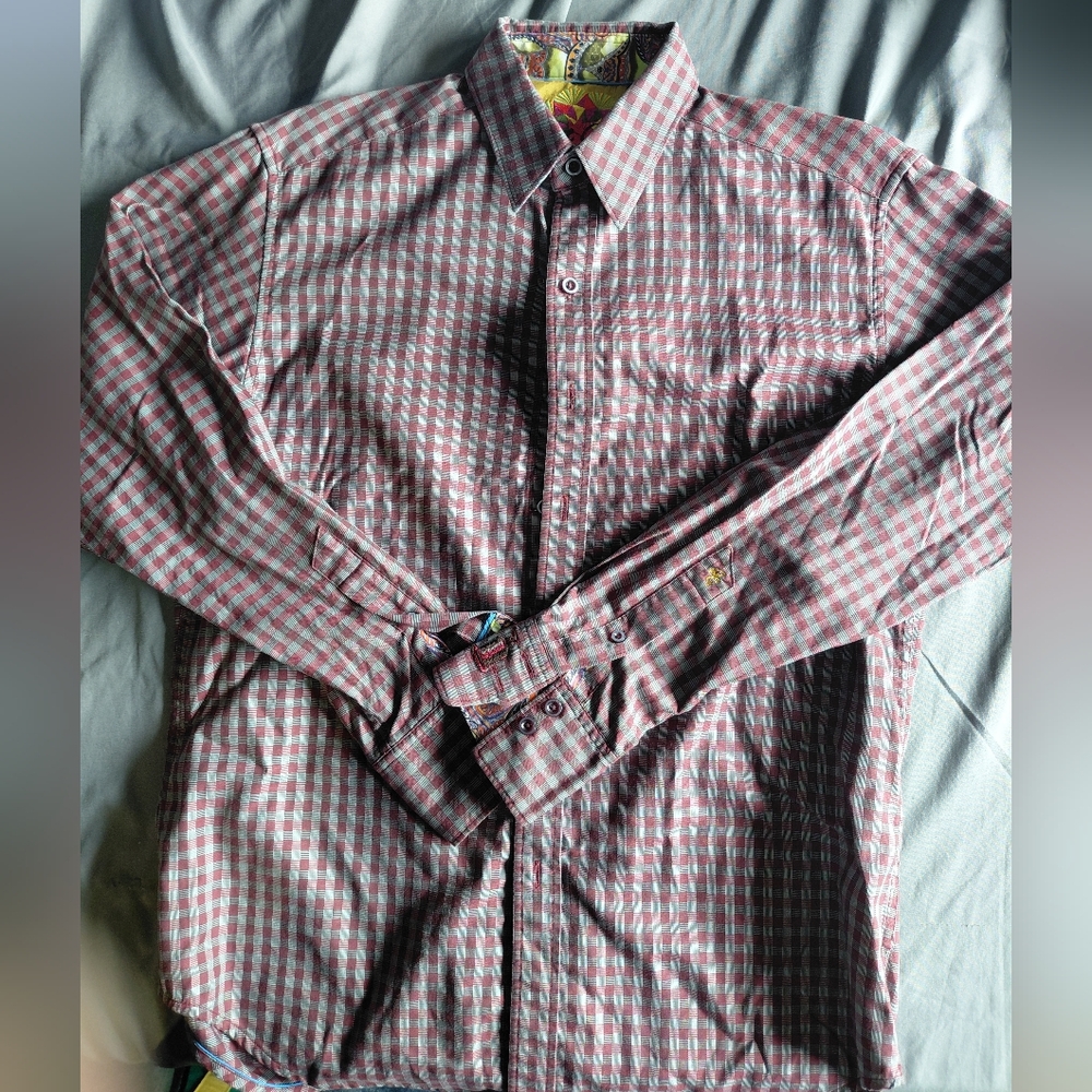 Robert Graham Long Sleeve Shirt, Red and Gray